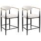 Morden Fort 26" Counter Stool with White Cushion in Black and Gold (Set of 2), , large