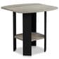 HOMLUX End Table in French Oak and Black (Set of 2), , large