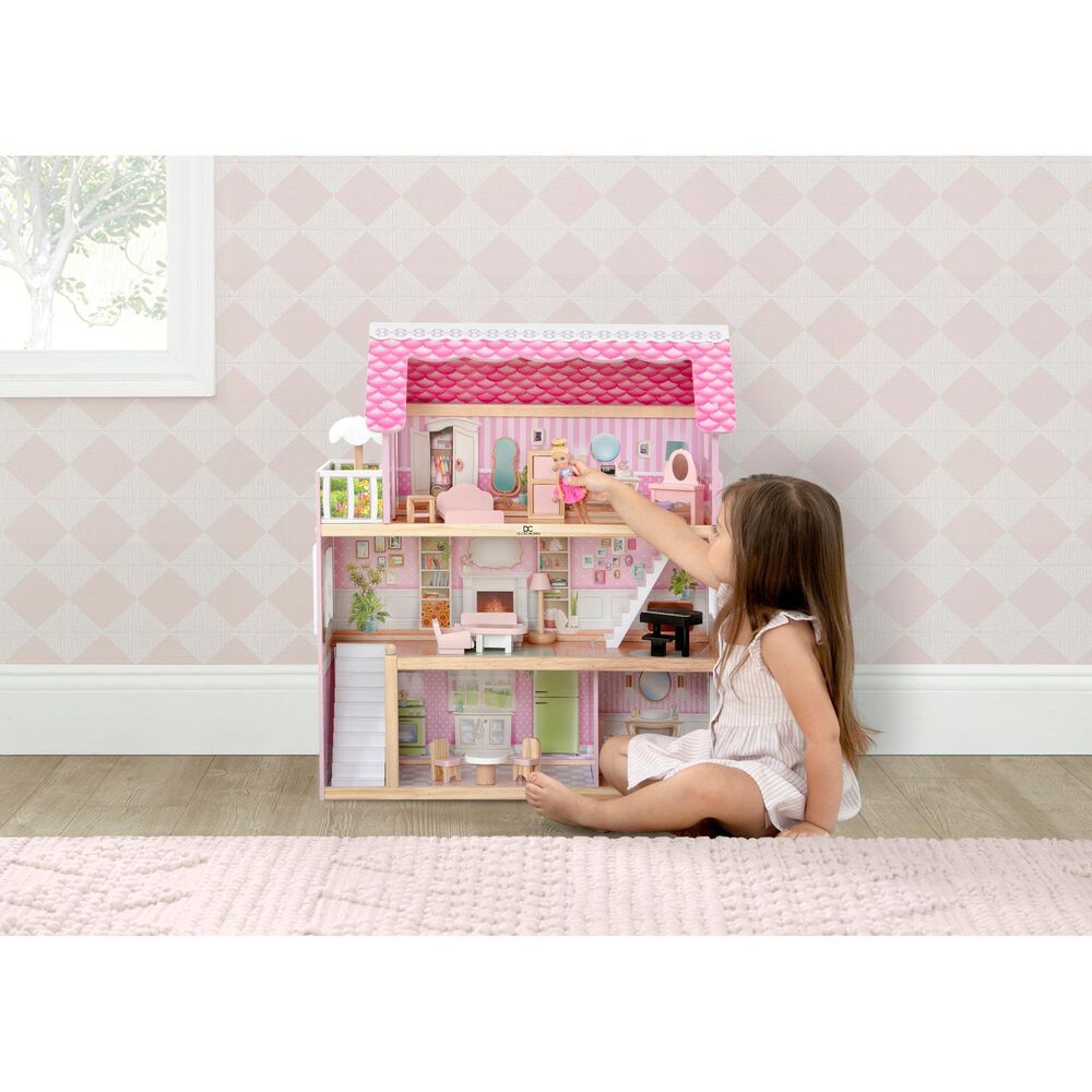 Delta Children Little Gem Dollhouse with 3-Story and 4 Rooms in Multicolor, , large