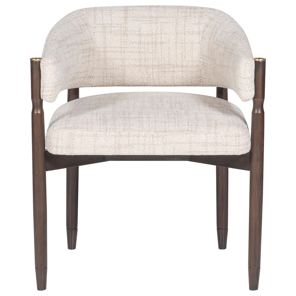 Vanguard Furniture Rendition Stocked Arm Chair with Reynolds Linen Upholstery in Peppercorn, , large