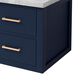 Lexora Home Castor 36" Single Bathroom Vanity in Blue with 2 cm White Carrara Marble Top and Rectangular Sink, , large