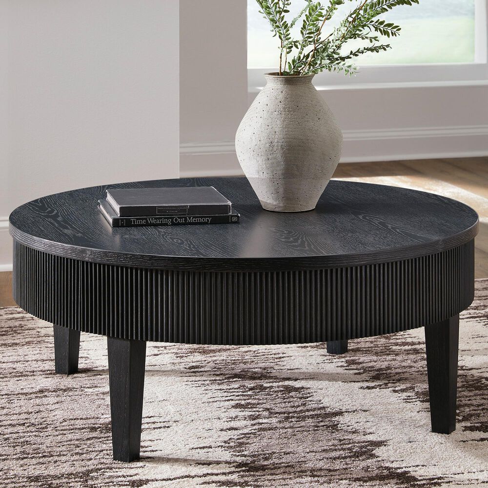 Ashley Marstream 2-Drawer Cocktail Table in Dark Charcoal Black, , large