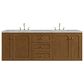 James Martin Laurent 72" Double Bathroom Vanity in Honey Oak with 3 cm Victorian Silver Silestone Top, Rectangular Sinks and FreePower Wireless Charger, , large