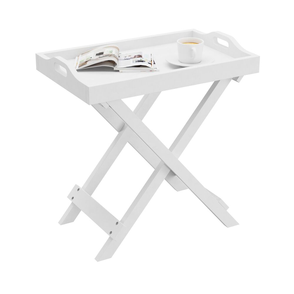 Timberlake Lavish Home Folding End Table in White, , large