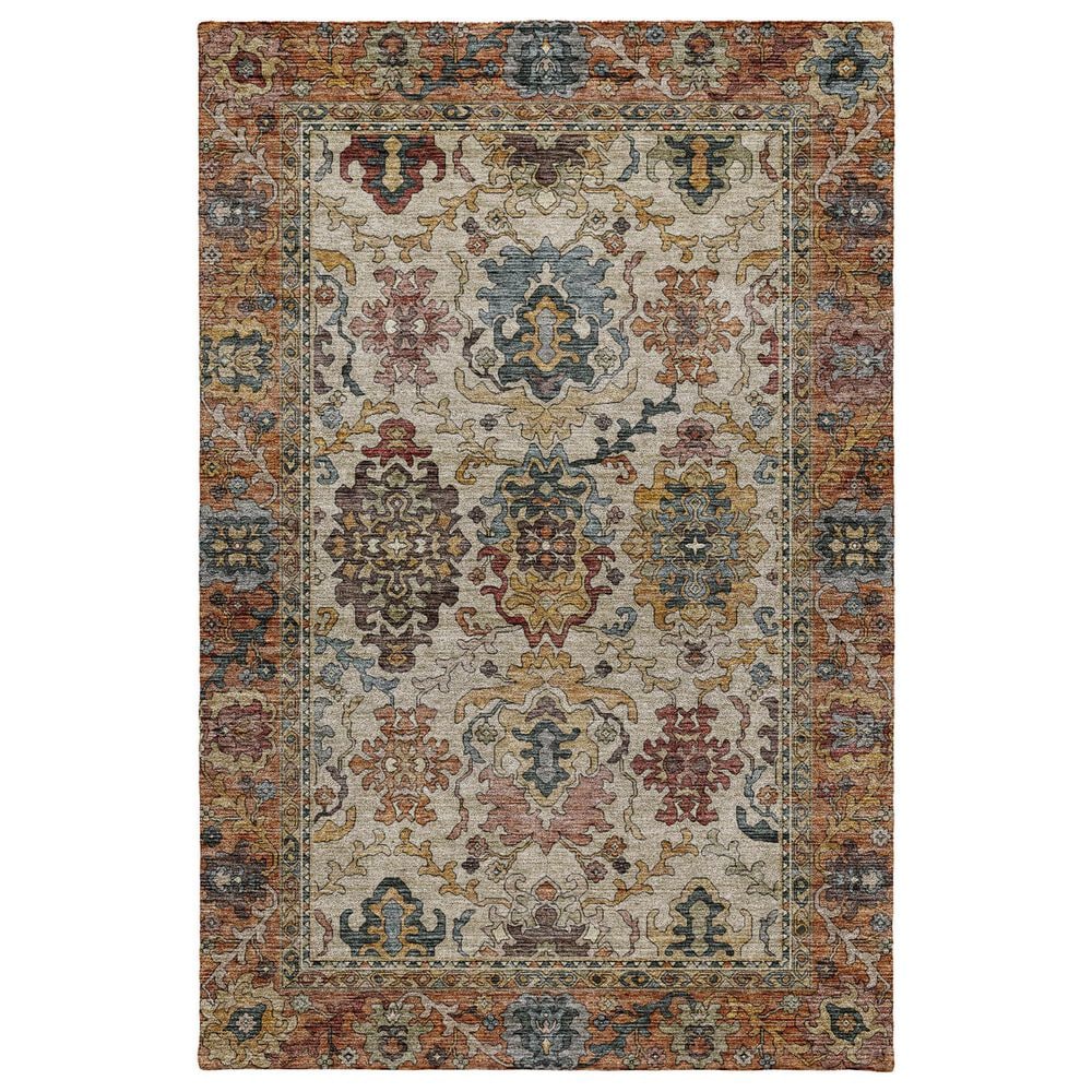 Dalyn Rug Company Silk Road Copper, Ivory, Gold, Brown, Blue, Aloe and Blush 10" x 14" Area Rug, , large