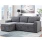 Modern Market Stationary Sofa Bed with Reversible Chaise in Light Grey, , large