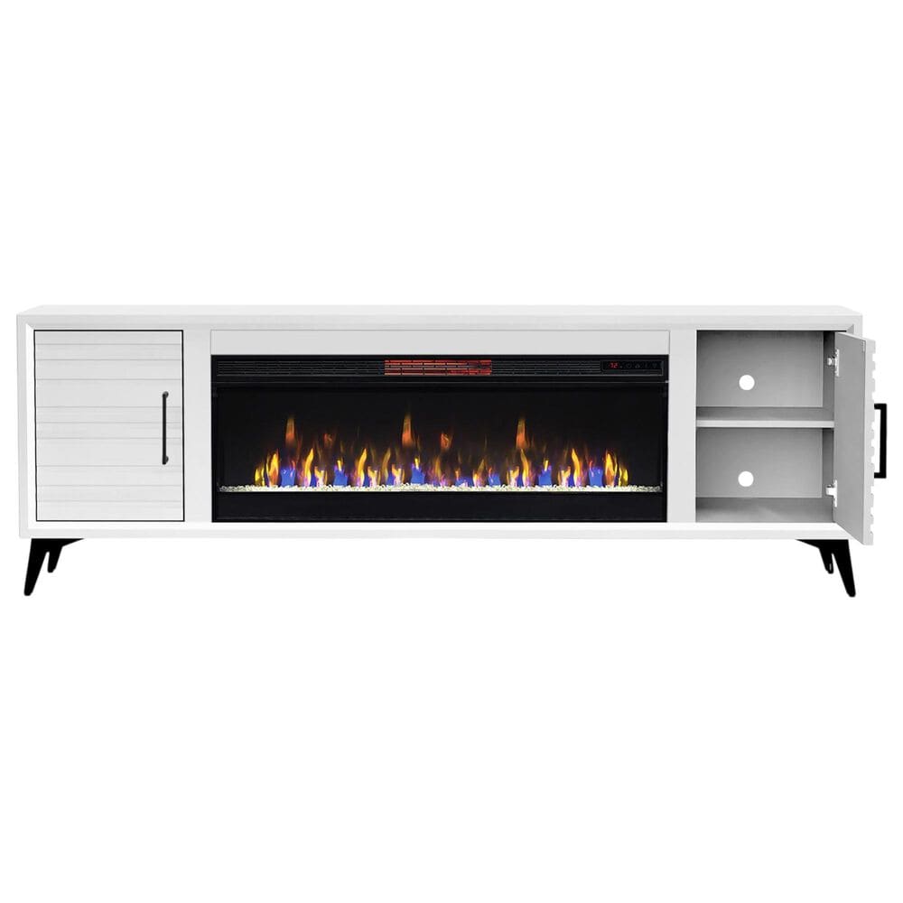 Legends Home Malibu 78" Fireplace Console in White, , large