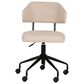 Linon Home Decor Tristan Swivel Office Chair with Beige Cushion in Black, , large