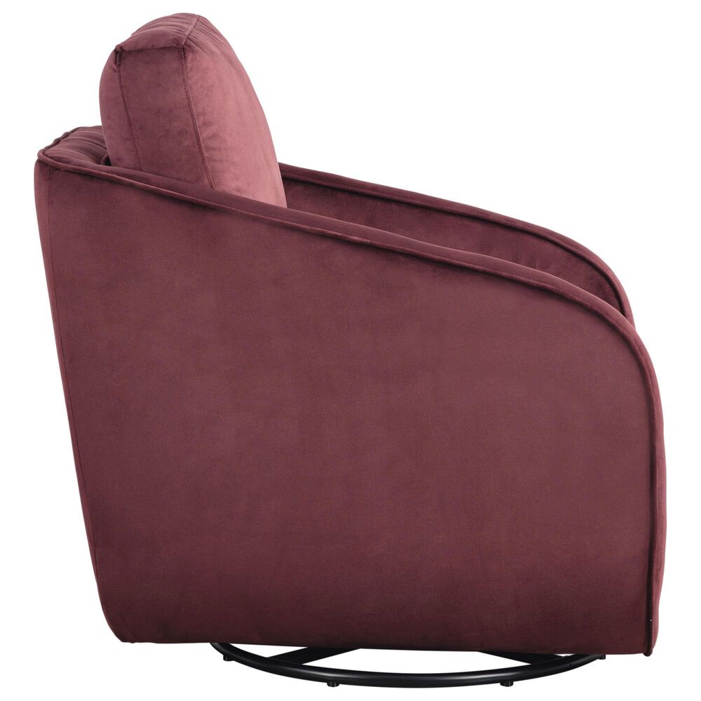 Lifestyle Solutions Lydia Swivel Accent Chair in Plum, , large