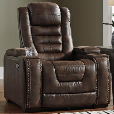 Signature Design by Ashley Game Zone Power Recliner/Adjustable Headrest in Bark, , large