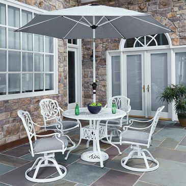 Homestyles Capri 7-Piece 42" Dining Set with Four Swivel Chairs in White, , large