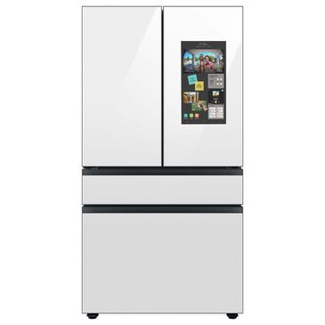 Samsung Bespoke 29 Cu. Ft. French Door Refrigerator with White Glass Family Hub Panel Included - Additional Panels Sold Separately, , large