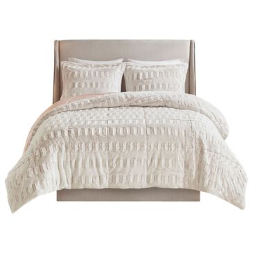 Hampton Park Gia Back Print Long Fur 2-Piece Twin/Twin XL Comforter Mini Set in Blush, , large
