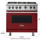 Viking Range Professional 5 Series 36" Gas Range in Apple Red, , large