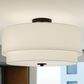 Vaxcel Burnaby 4-Light Semi-Flush Mount with White Linen Shade in Black, , large