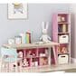 HOMLUX 7-Cube Reversible Open Shelf Storage Bookshelf in White and Pink, , large