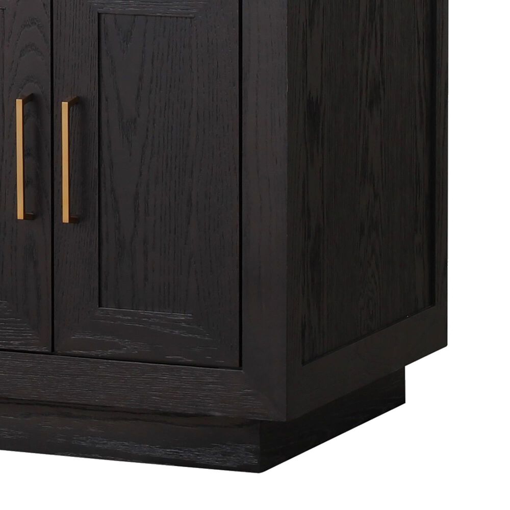 Lexora Home Abbey 60&quot; Double Bathroom Vanity in Black Oak with 2 cm White Carrara Marble Top and Rectangular Sinks, , large