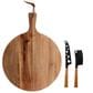 Gibson Home Elite 3-Piece Acacia Wood Charcuterie Serving Board and Cheese Knife Set in Brown and Black, , large