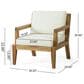Hearth and Haven Outdoor Wood Club Chair with Beige Cushion in Teak, , large