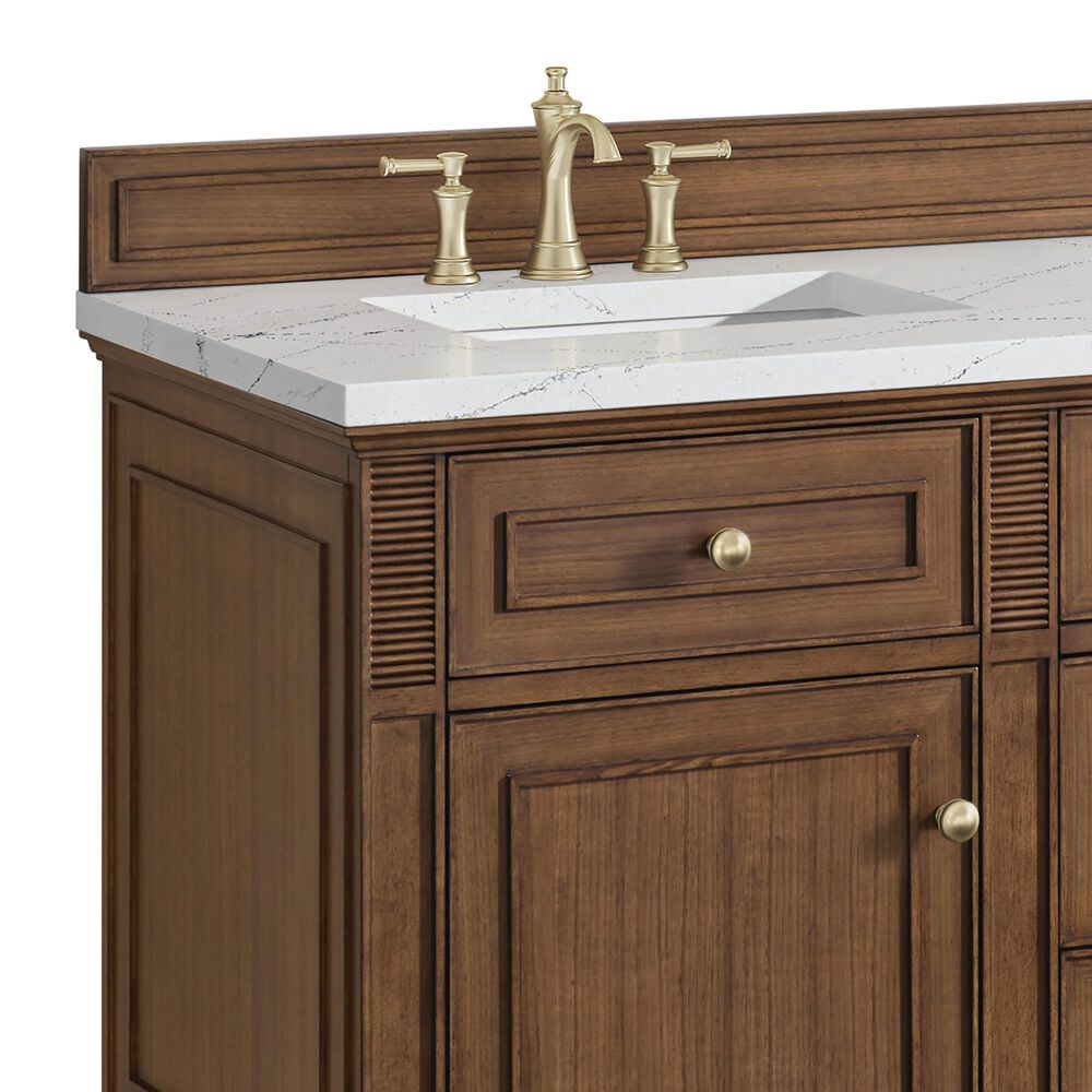 James Martin Vanities Lorelai 60&quot; Double Vanity in Mid-Century Walnut with 3 cm Ethereal Noctis Quartz Top, , large