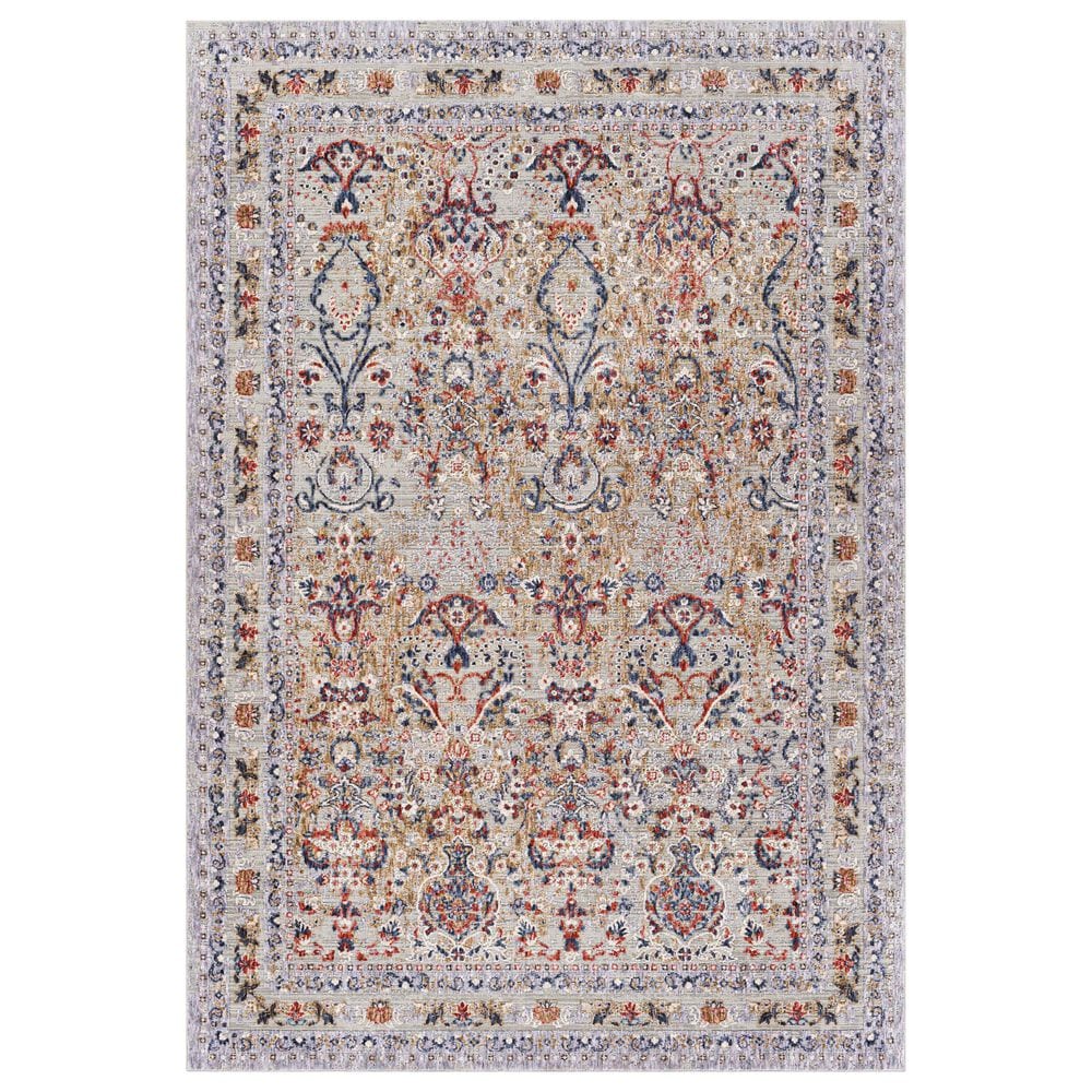 Surya Infinity 5"3" x 7"3" Rust, Dark Blue, Camel, Gray and Cream Area Rug, , large