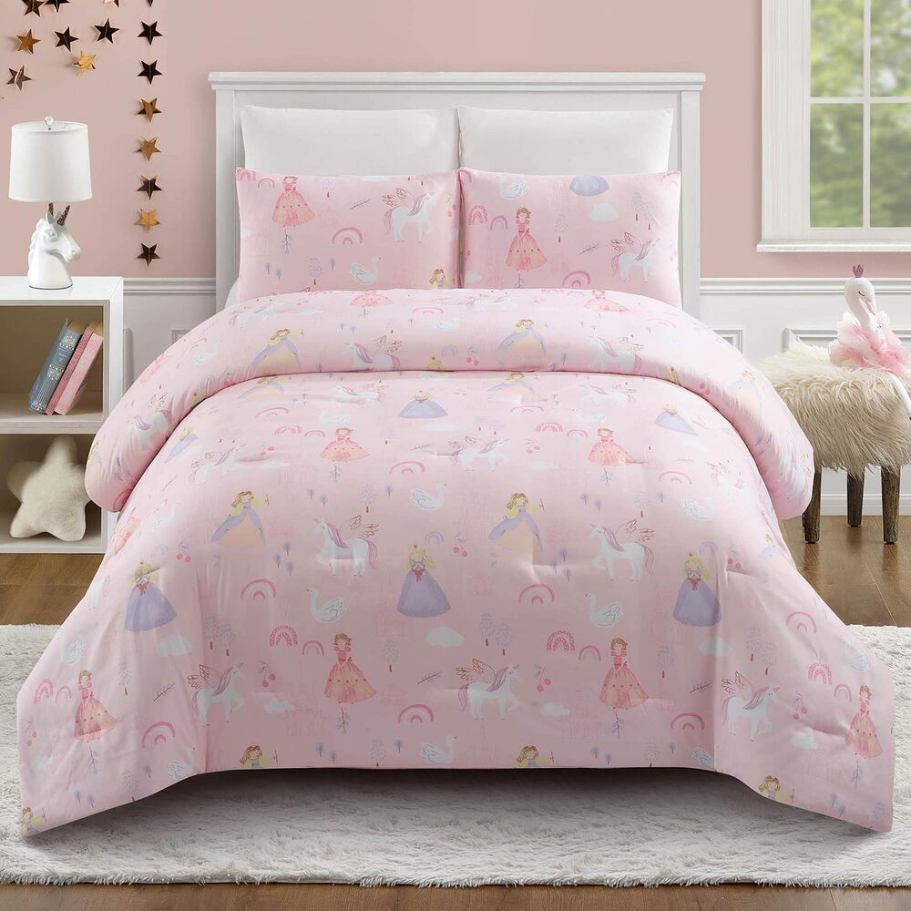 Urban Playground Fairytale Princess 3-Piece Full/Queen Comforter Set in Pink, , large