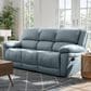Furniture of America Glarus Manual Reclining Sofa in Powder Blue, , large