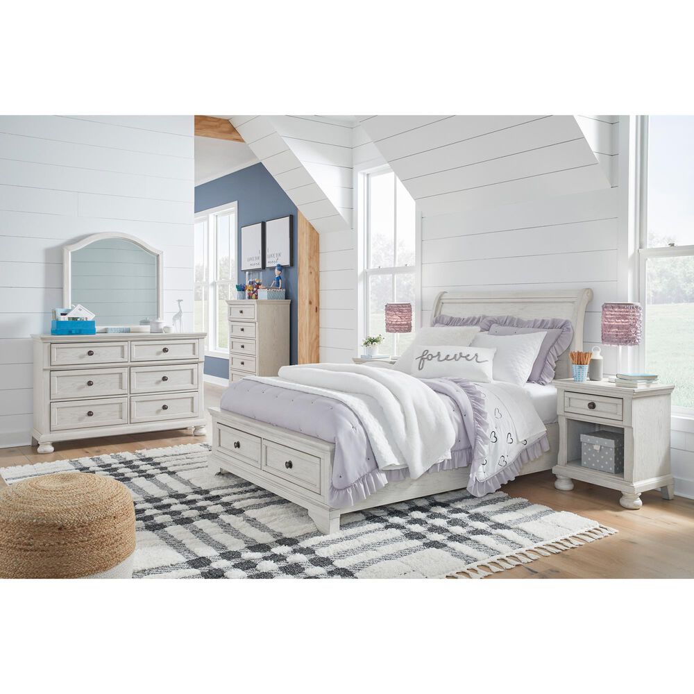 Ashley Robbinsdale Full Storage Sleigh Bed in Antique White, , large