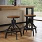 Linon Home Decor Haywood Swivel Backless Stool in Brown, , large