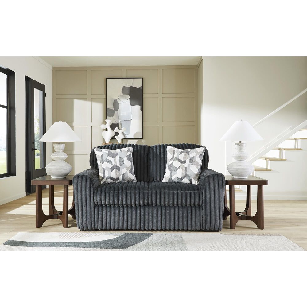 Ashley Midnight-Madness Stationary Loveseat in Gunmetal, , large