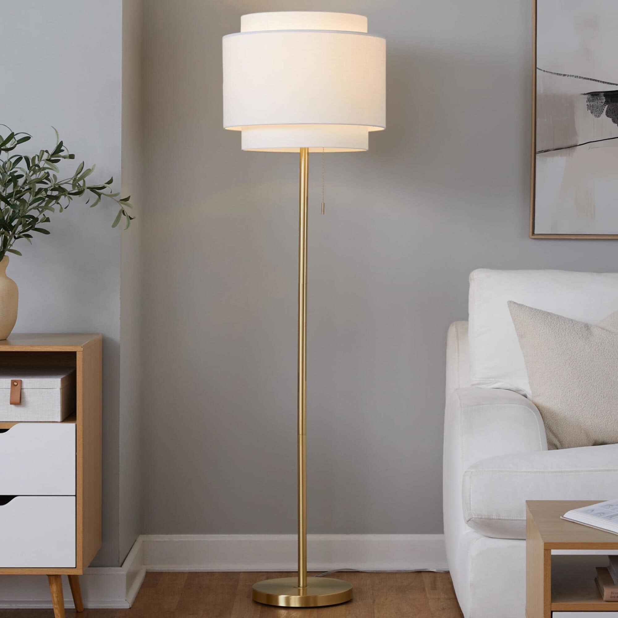 Grandview Gallery Tier Floor Lamp in Gold
