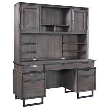 Riva Ridge Harper Point 66" Credenza Desk with Hutch in Fossil, , large