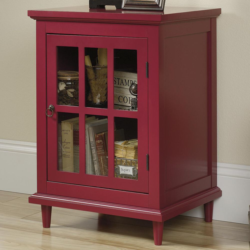 Studio Edge Barrister Lane Display Cabinet in Berry Red, , large