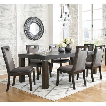 Ashley Hyndell 7-Piece Dining Set in Dark Espresso Brown, , large
