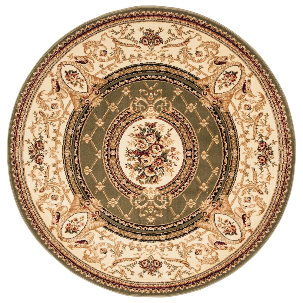 Safavieh Lyndhurst LNH223 8" Round Sage and Ivory Area Rug, , large