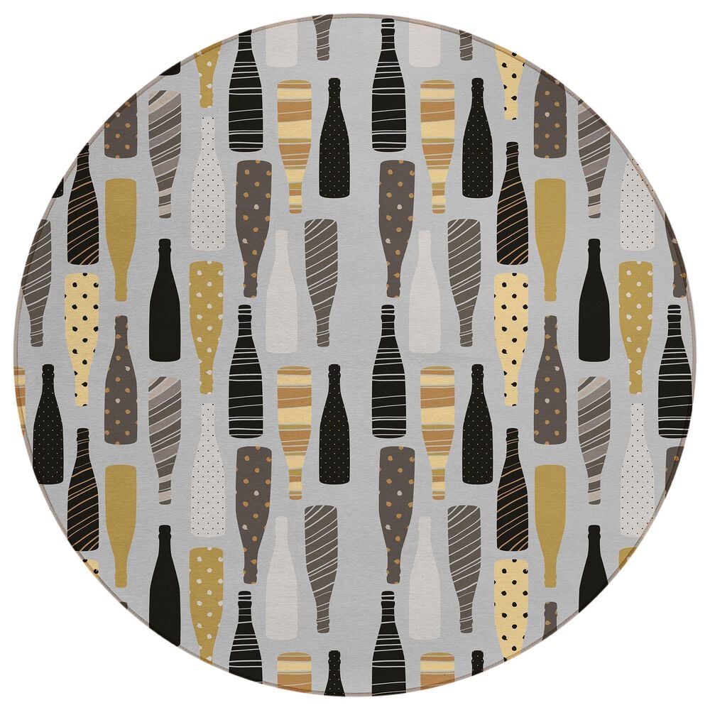 Dalyn Rug Company Kendall KE12 8" Round Silver Area Rug, , large