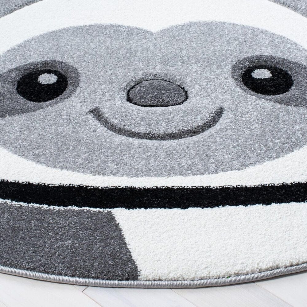 Safavieh Carousel CRK140 4&#39; Round Grey and Ivory Kids  Area Rug, , large