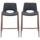 Zuo Modern Desi Counter Chair in Black/Dark Brown (Set of 2), , large