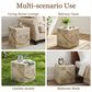 Hearth and Haven Outdoor Square Side Table with Simulated Braided Cord in Wood Brown, , large