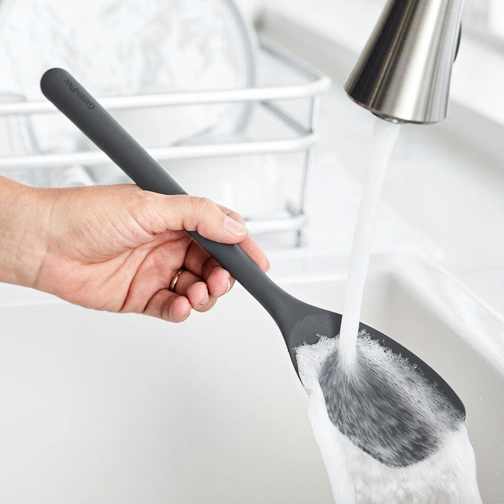 Green Pan Platinum Silicone Saute Spoon in Charcoal Grey, , large