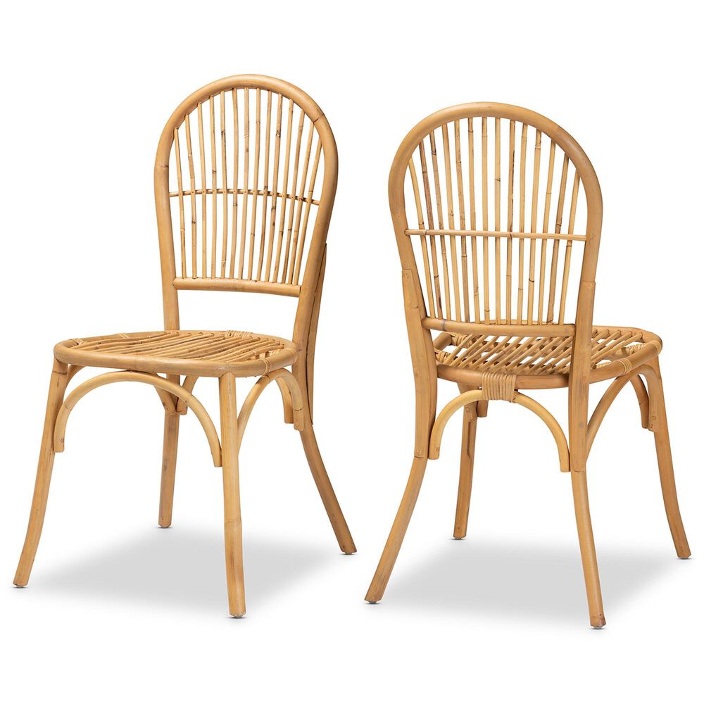 Baxton Studio Wina Side Chair in Natural Brown (Set of 2), , large