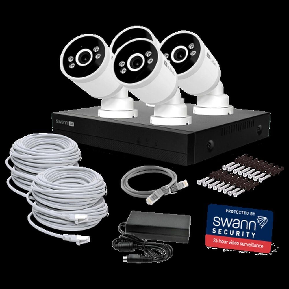 Swann AdvancedX Wired 4K NVR Security System in White and Black, , large