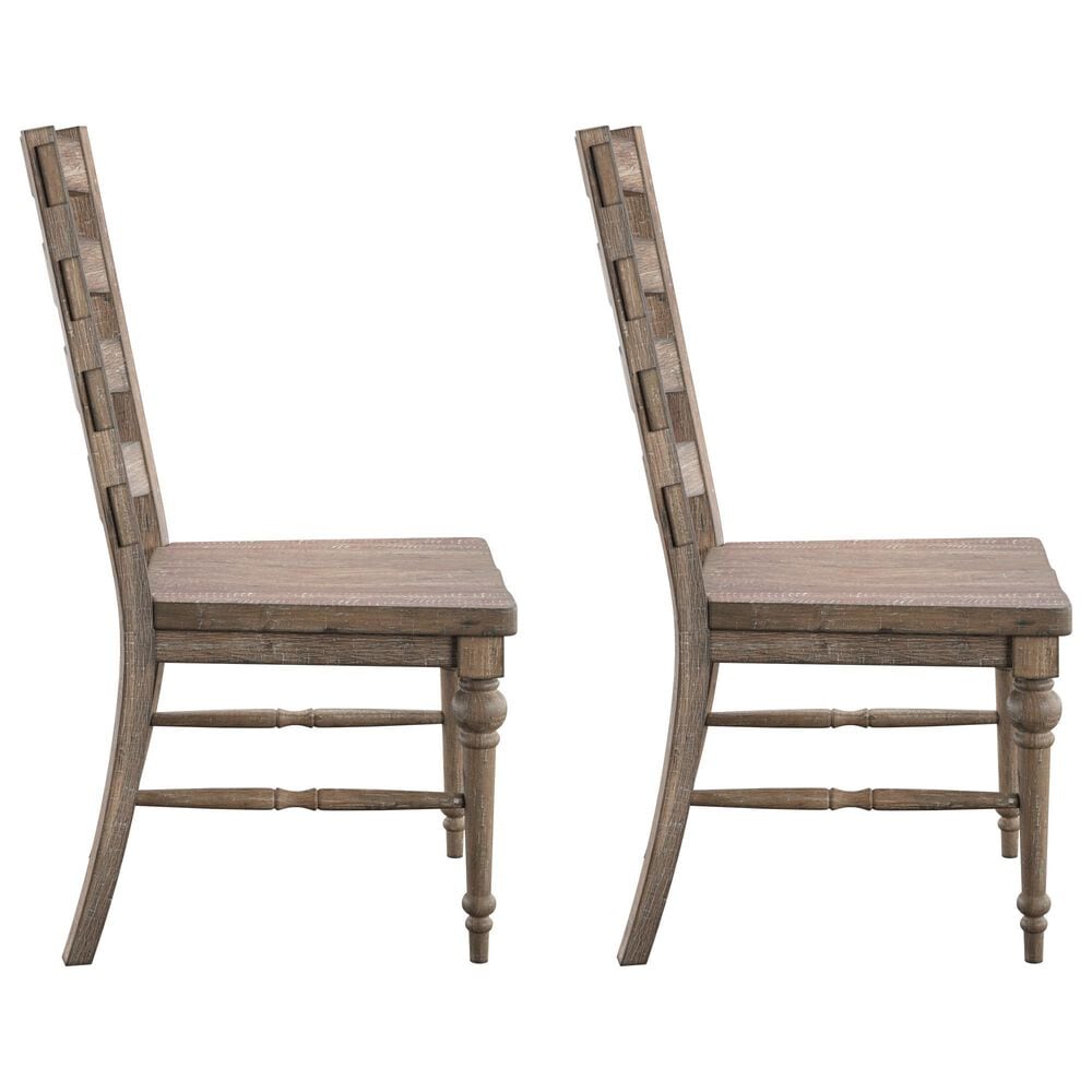 Emerald Home Furnishings Interlude Side Chair with Ladder Back in Sandstone Buff &#40;Set of 2&#41;, , large