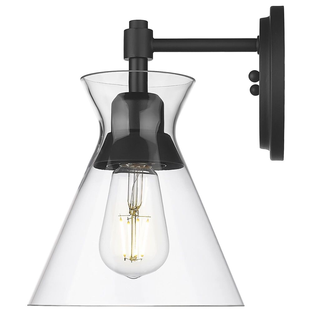 Golden Lighting Malta 1-Light Wall Sconce in Matte Black, , large