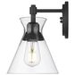 Golden Lighting Malta 1-Light Wall Sconce in Matte Black, , large
