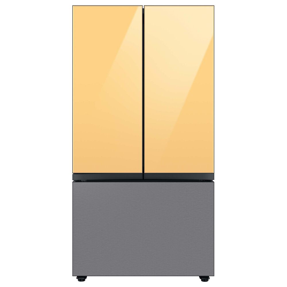 Samsung Bespoke 3-Door French Door Refrigerator Top Panel in Sunrise Yellow Glass, , large