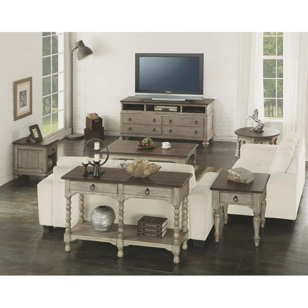 Flexsteel Plymouth 67&quot; Entertainment Base in Whitewash, , large