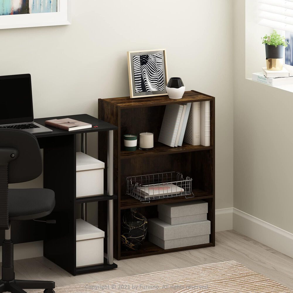HOMLUX 3-Tier Open Shelf Bookcase in Amber Pine, , large