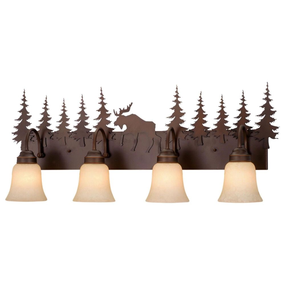 Vaxcel Yellowstone 4-Light Bathroom Vanity in Burnished Bronze, , large