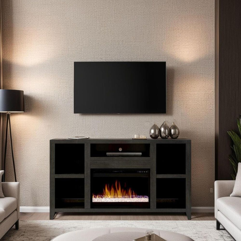 Legends Home Urban Loft 62" Fireplace Console with Fireplace Insert in Mocha, , large